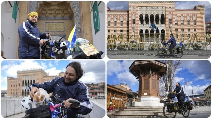 Almanya’dan bisikletle  Hac yolculuğuna çıktı