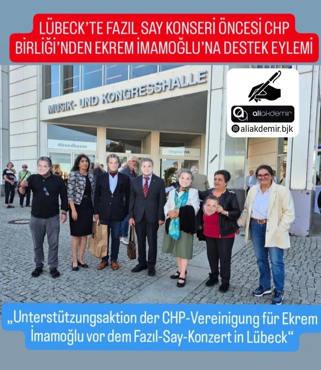 Lübeck’te Fazıl Say Konseri Öncesi CHP’den Ekrem İmamoğlu’na Destek Eylemi