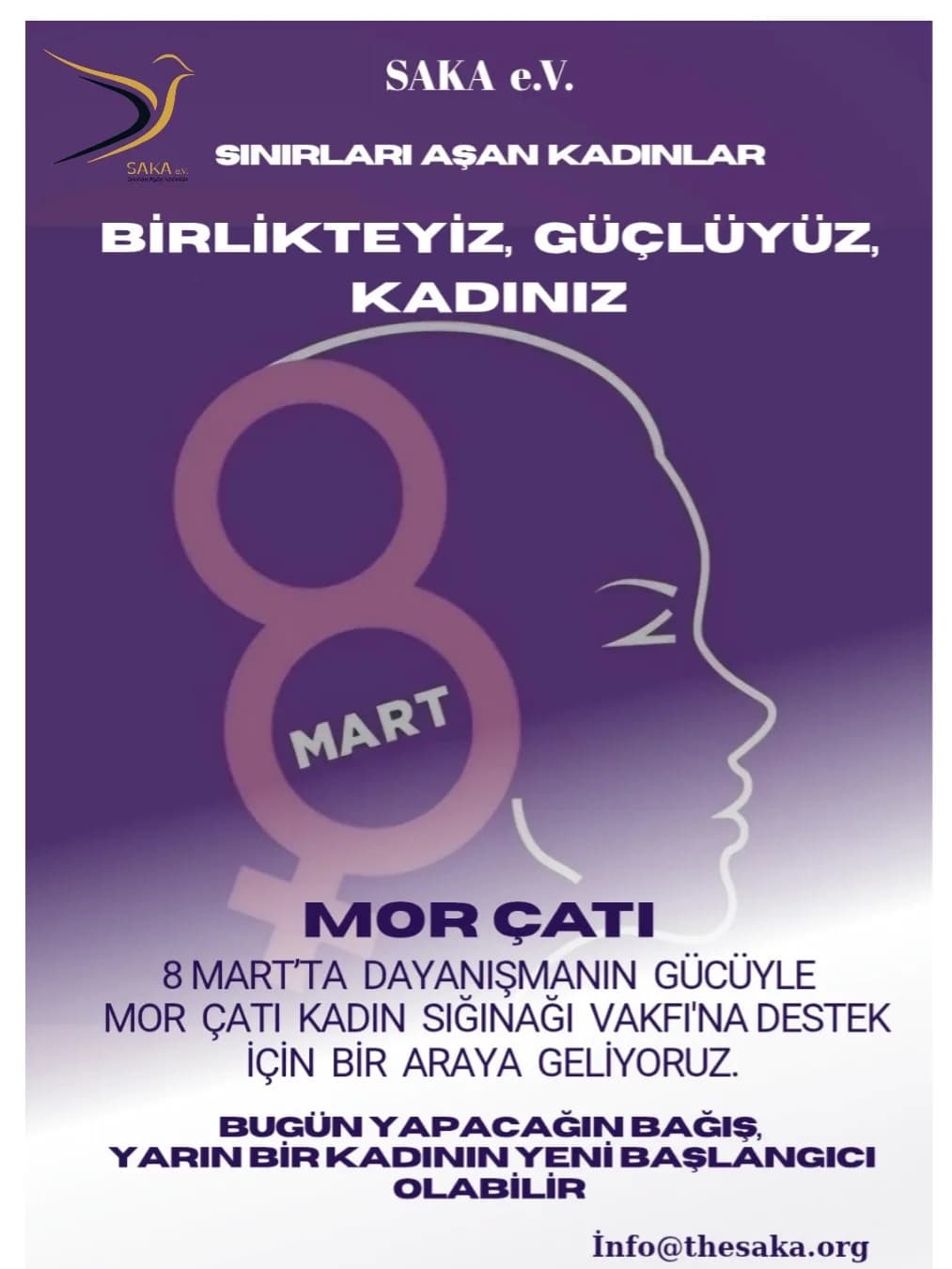 SAKA Derneği’nden 8 Mart’ta Kadın Dayanışması