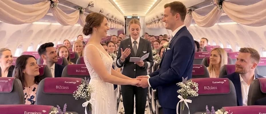 Eurowings’ten dünyada bir ilk: Uçakta evlilik dönemi başlıyor