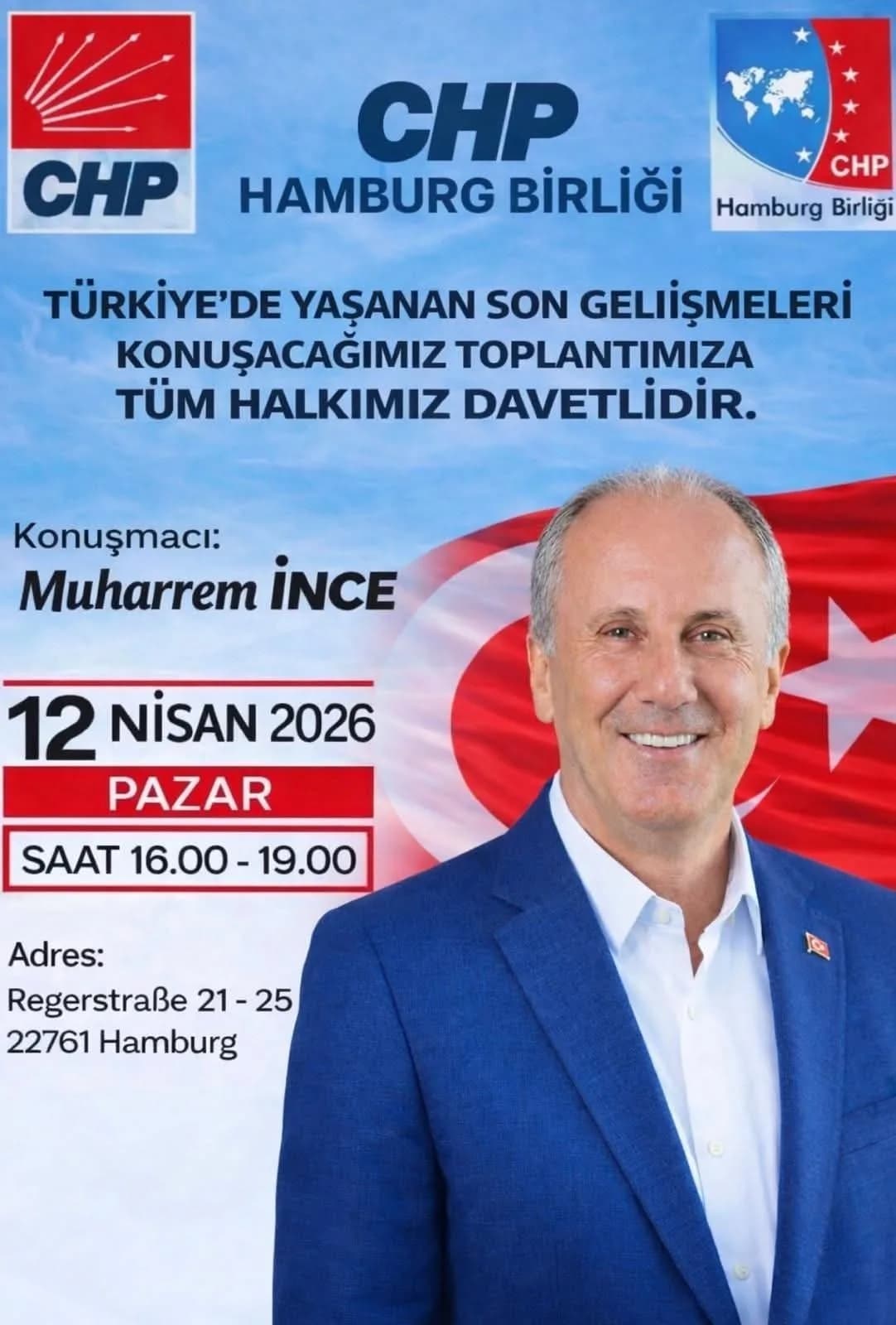 Muharrem İnce Hamburg’a Geliyor