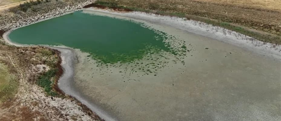 Kırklareli’nin Oruçlu Göleti kuraklık nedeniyle kuruma noktasına geldi