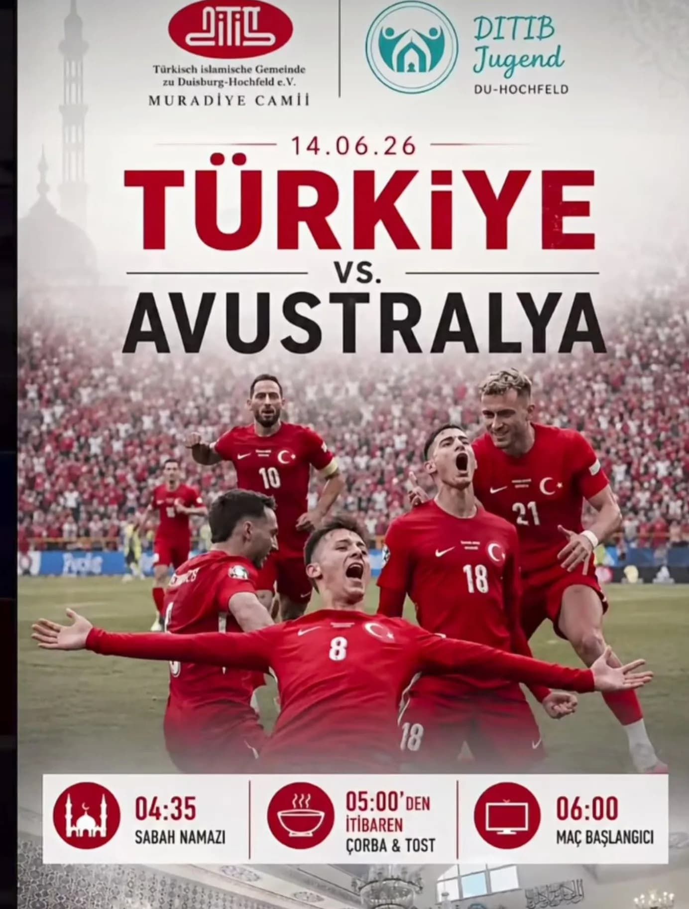 Milli Maç Heyecanı Camilere Taşındı